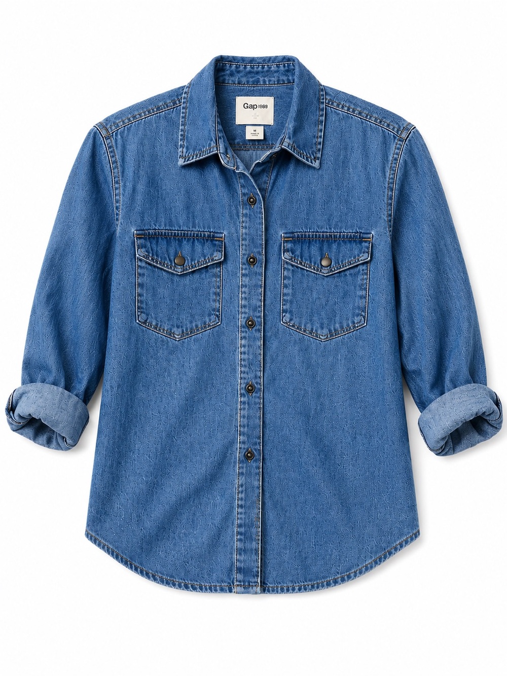 GAP Medium Blue Button-Up Denim Shirt